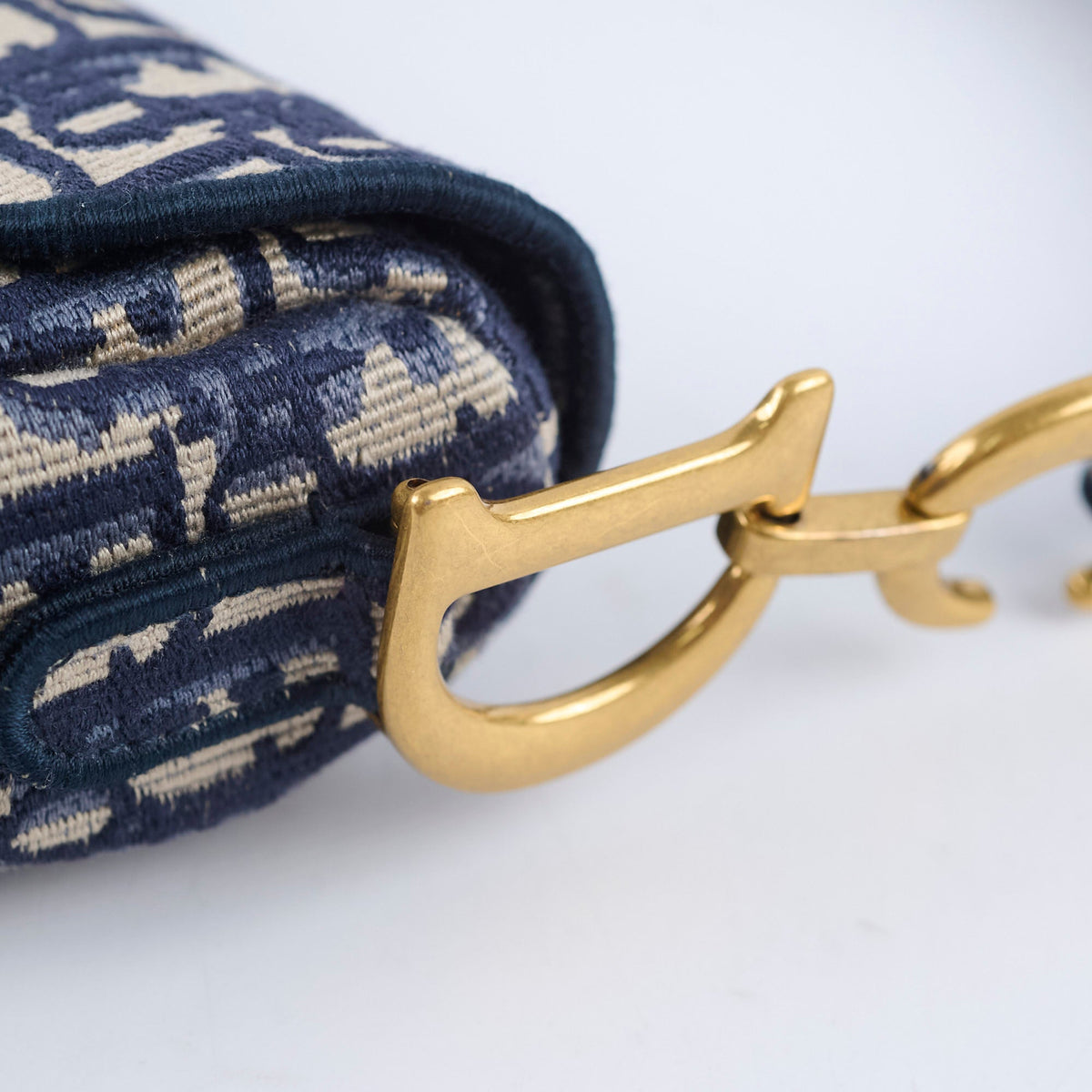 Dior Medium Saddle Bag Blue Oblique with Strap - photo 4