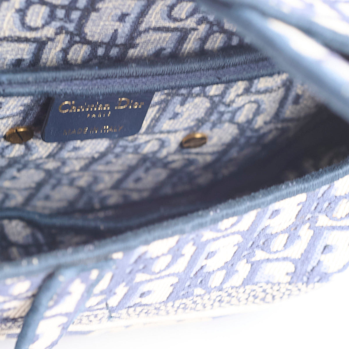 Dior Medium Saddle Bag Blue Oblique with Strap - photo 6
