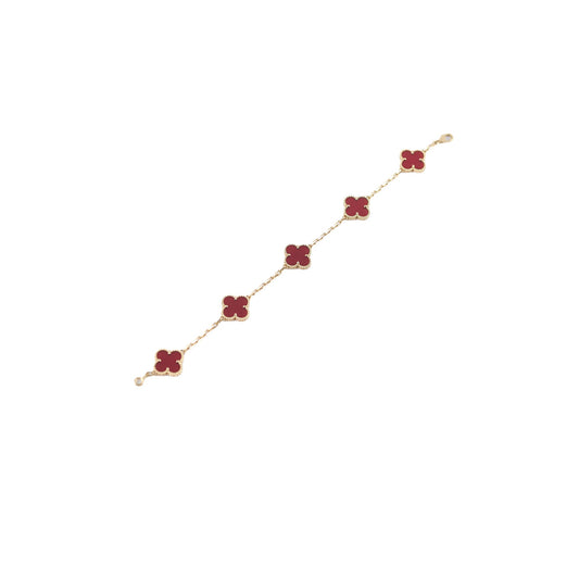 Van Cleef and Arpels Vintage 5 Motif Carnelian Bracelet - photo 1