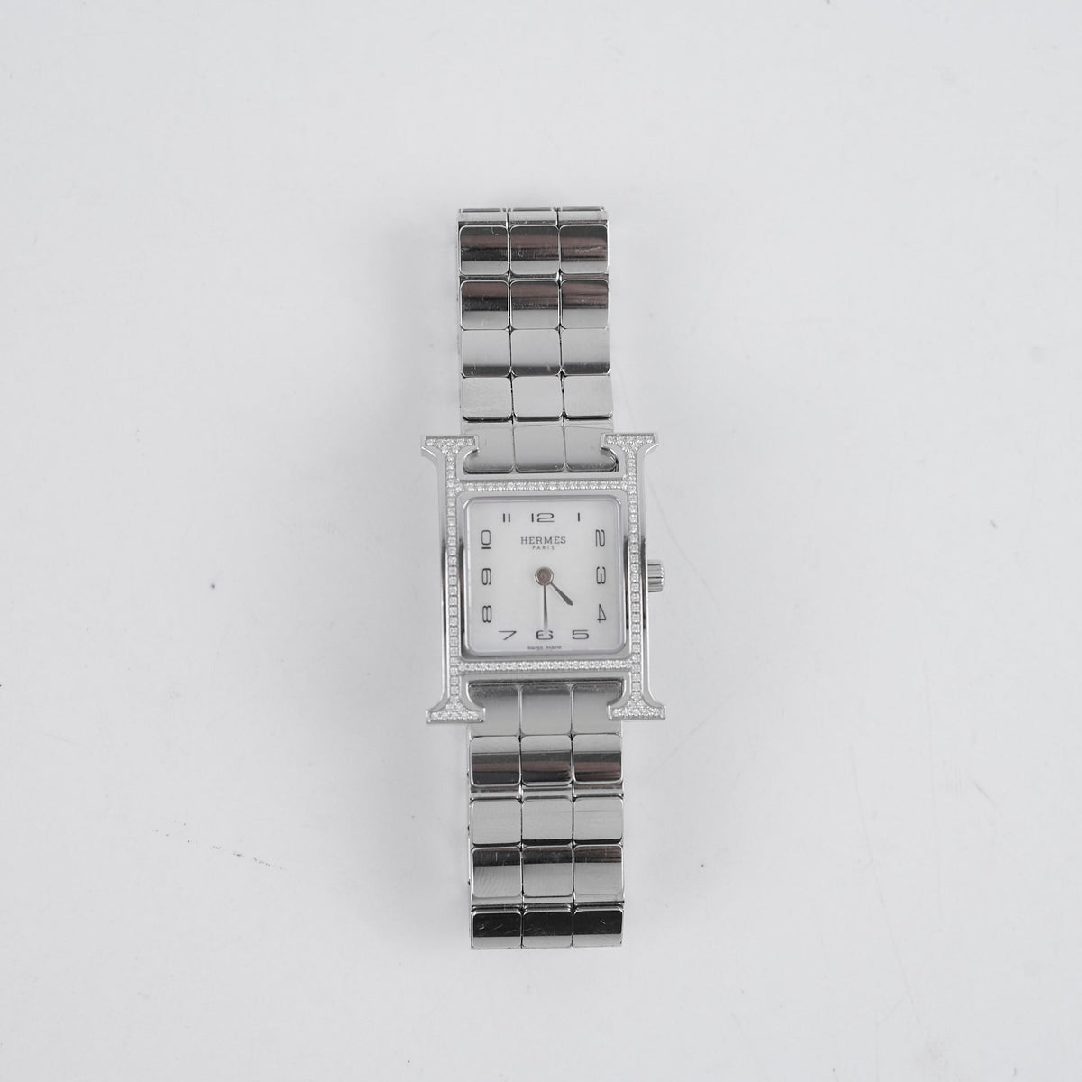 Hermes H Heure Watch Small Model MOP Dial Steel Strap - photo 3