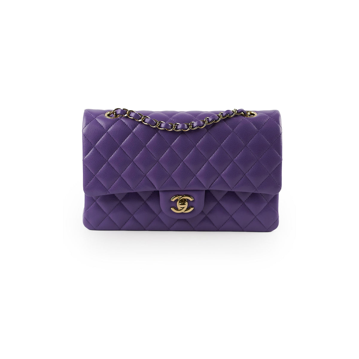 Chanel Medium Classic Flap Caviar Purple - photo 1