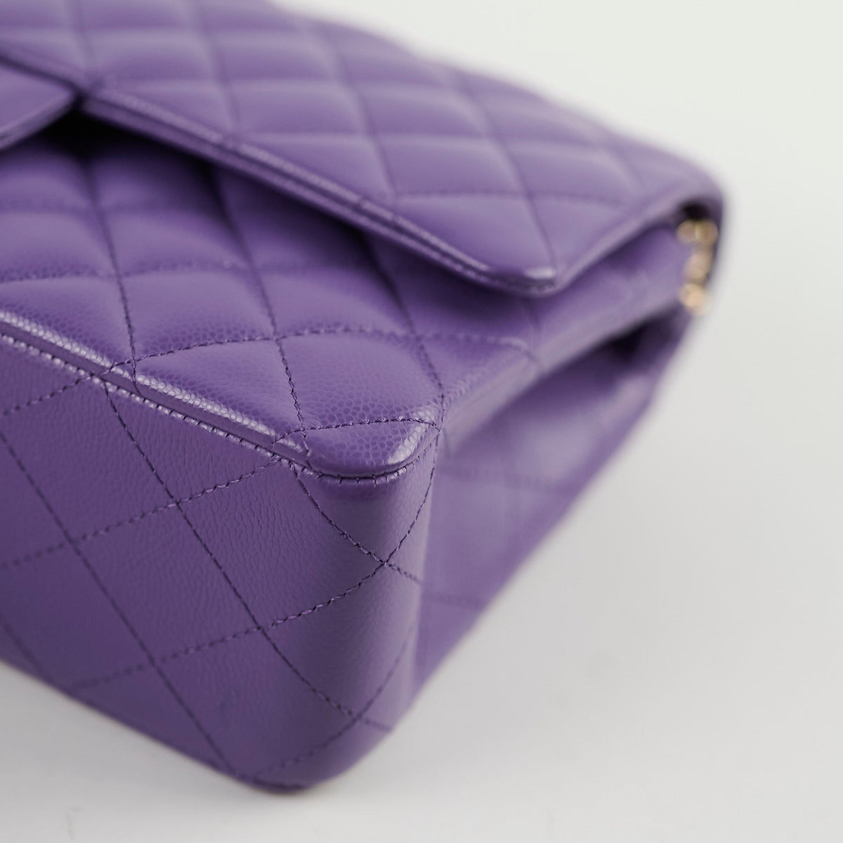 Chanel Medium Classic Flap Caviar Purple - photo 14