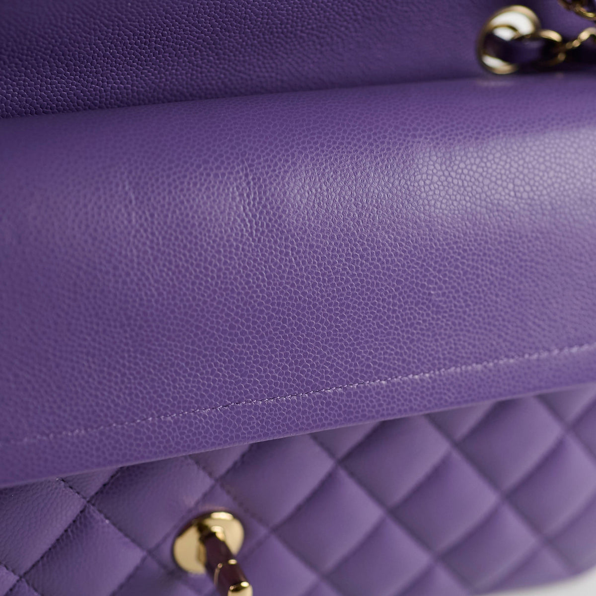 Chanel Medium Classic Flap Caviar Purple - photo 7