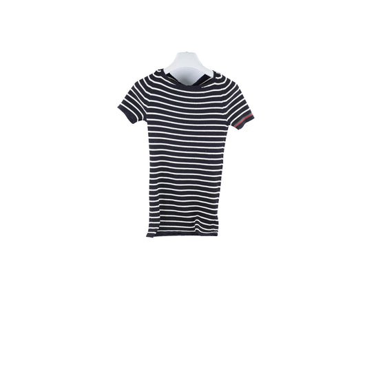 Gucci Striped Short Sleeve Wool Top - Size L - photo 1
