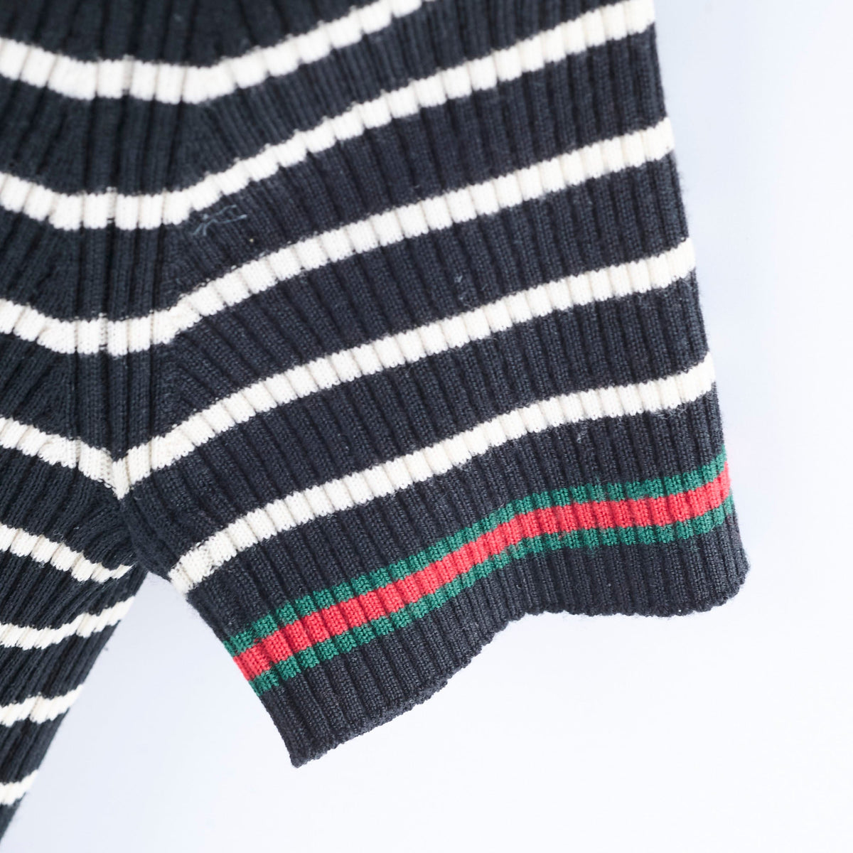 Gucci Striped Short Sleeve Wool Top - Size L - photo 3