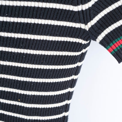 Gucci Striped Short Sleeve Wool Top - Size L - photo 4