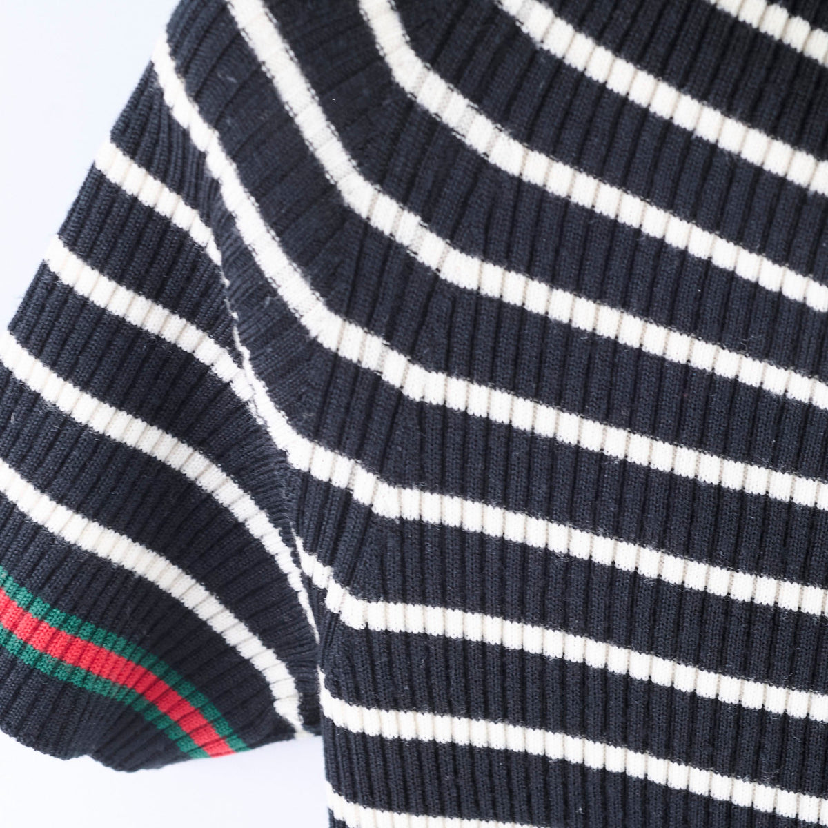 Gucci Striped Short Sleeve Wool Top - Size L - photo 5