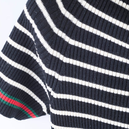 Gucci Striped Short Sleeve Wool Top - Size L - photo 5