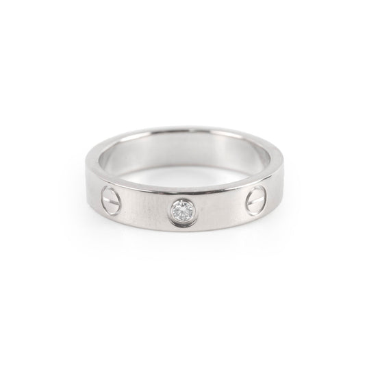 Cartier Love Ring Small Model One Damond White Gold Size 51 - photo 1