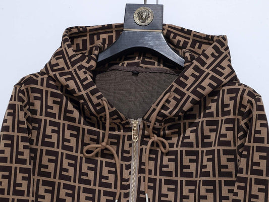 Fendi Allover FF Brown Zucca Logo Knit Tracksuit Set - photo 2