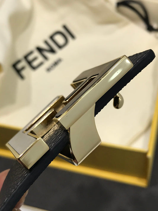 Fendi Reversible FF Buckle Belt 35mm Brown Cuoio Romano and Tobacco Monogram - photo 2