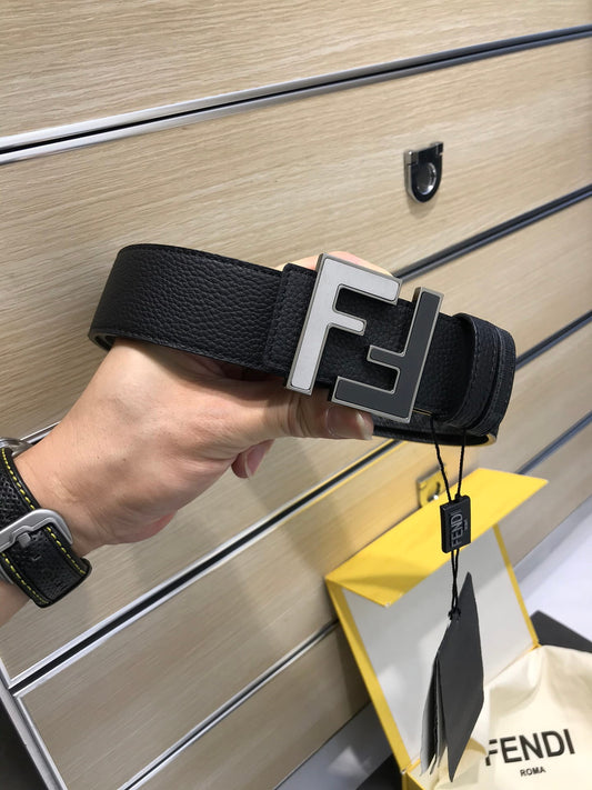 Fendi Reversible FF Buckle Belt Black Cuoio Romano and Tobacco Monogram - photo 1