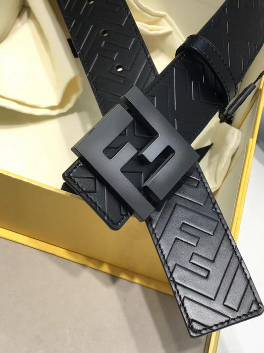 Fendi Reversible FF Buckle Belt Black Embossed Leather and Smooth Calfskin - photo 2