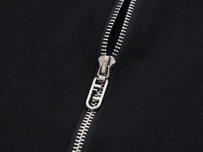 Fendi Roma Logo Striped Tracksuit Set - Black Technical Knit Zip Jacket & Pants - photo 5