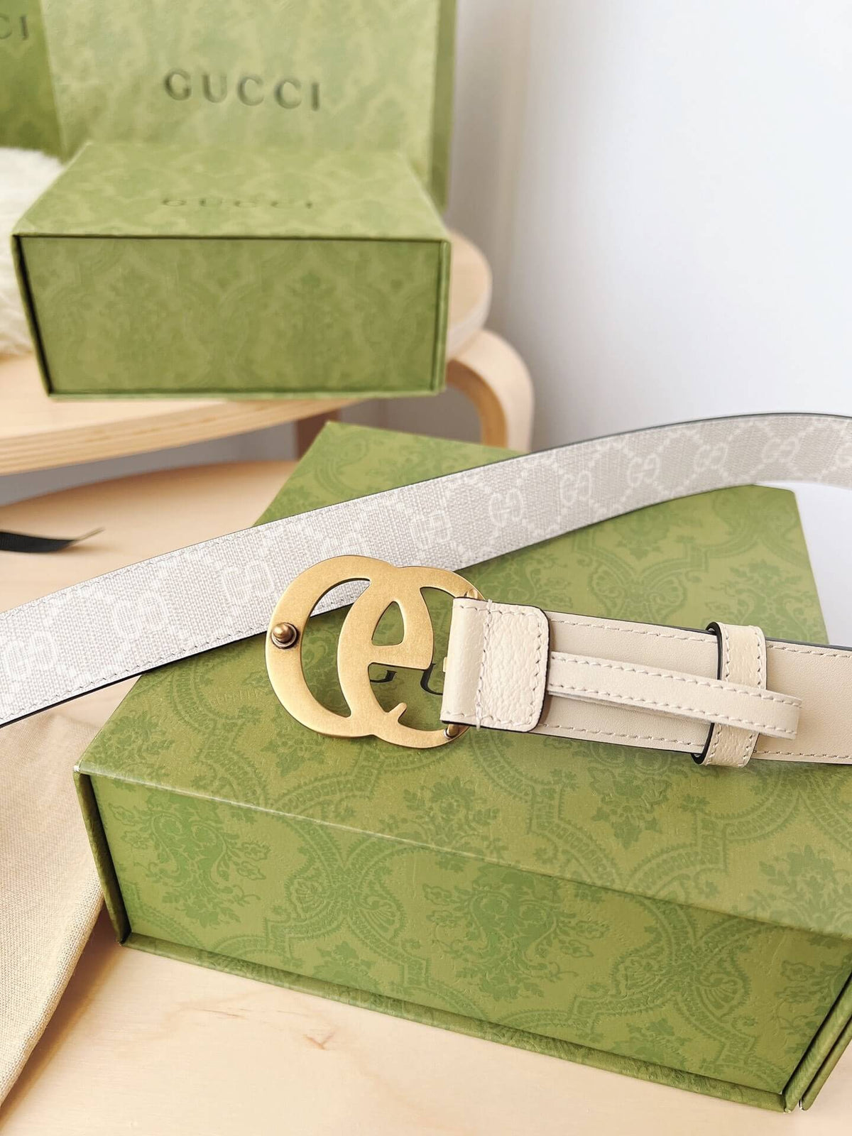 Gucci GG Marmont Reversible Belt GG Supreme Canvas and Beige Leather - photo 8