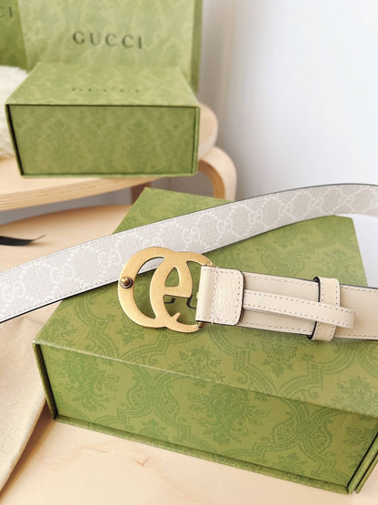 Gucci GG Marmont Reversible Belt GG Supreme Canvas and Beige Leather - photo 8