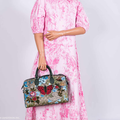 Gucci Linea A Butterfly Embroidered Boston Bag - photo 9