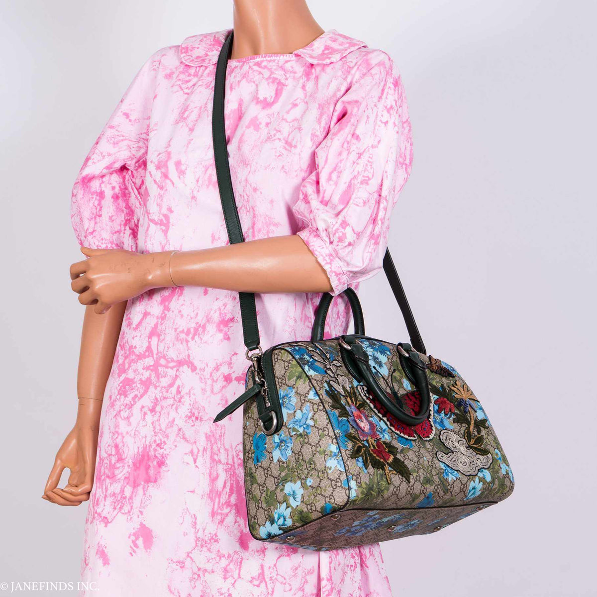 Gucci Linea A Butterfly Embroidered Boston Bag - photo 8