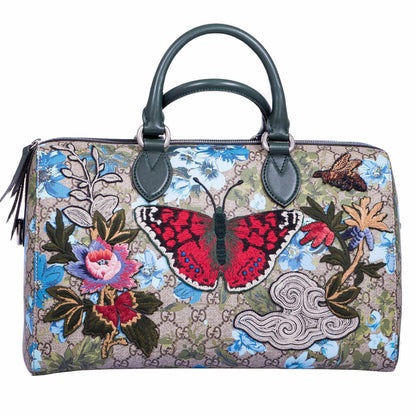 Gucci Linea A Butterfly Embroidered Boston Bag - photo 1