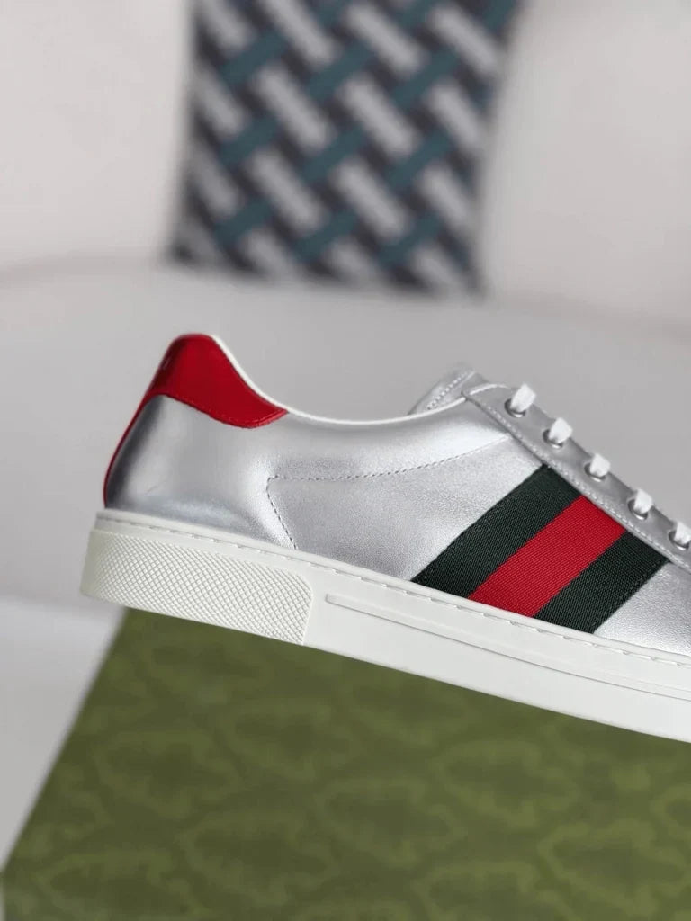 Gucci Ace Sneaker - Metallic Silver Leather - photo 9