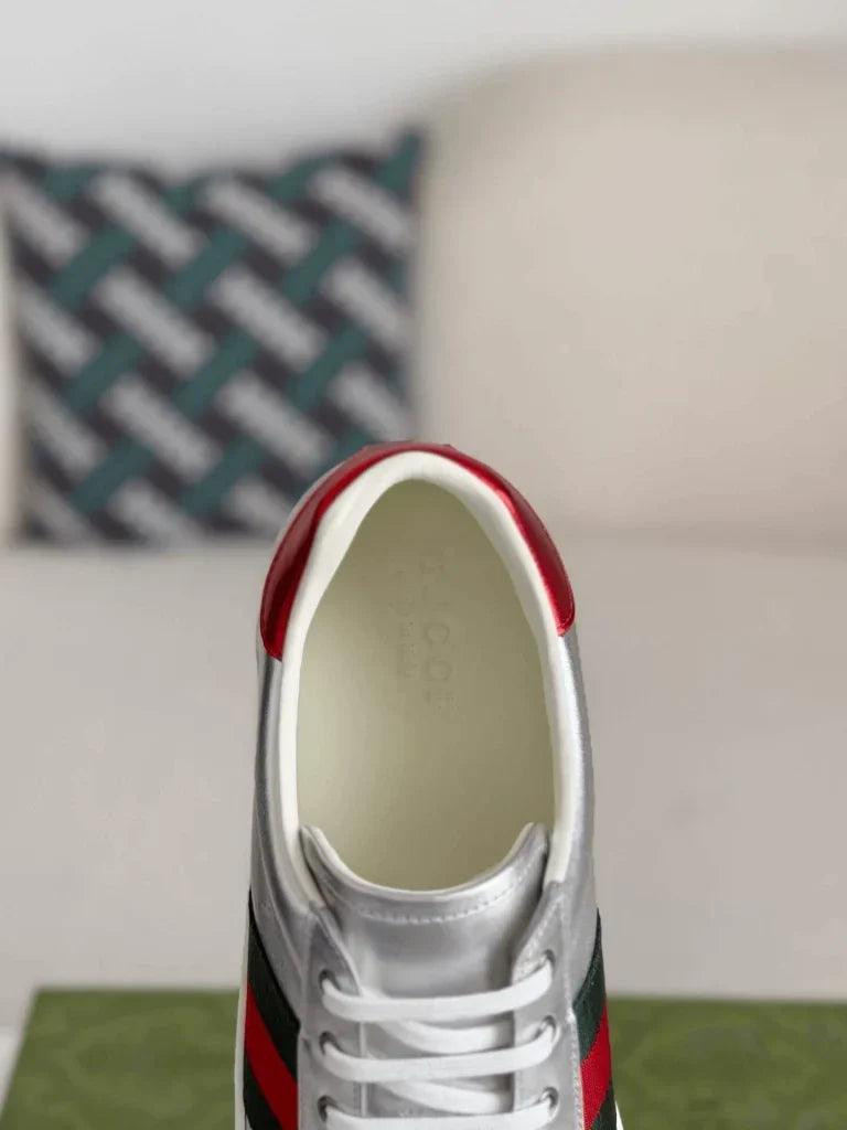 Gucci Ace Sneaker - Metallic Silver Leather - photo 8