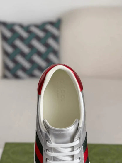 Gucci Ace Sneaker - Metallic Silver Leather - photo 8