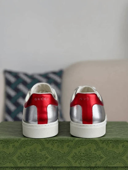 Gucci Ace Sneaker - Metallic Silver Leather - photo 5