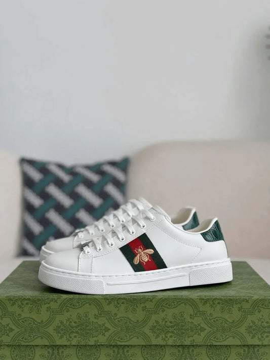 Gucci Ace Sneaker – White Leather with Embroidered Bee - image 1