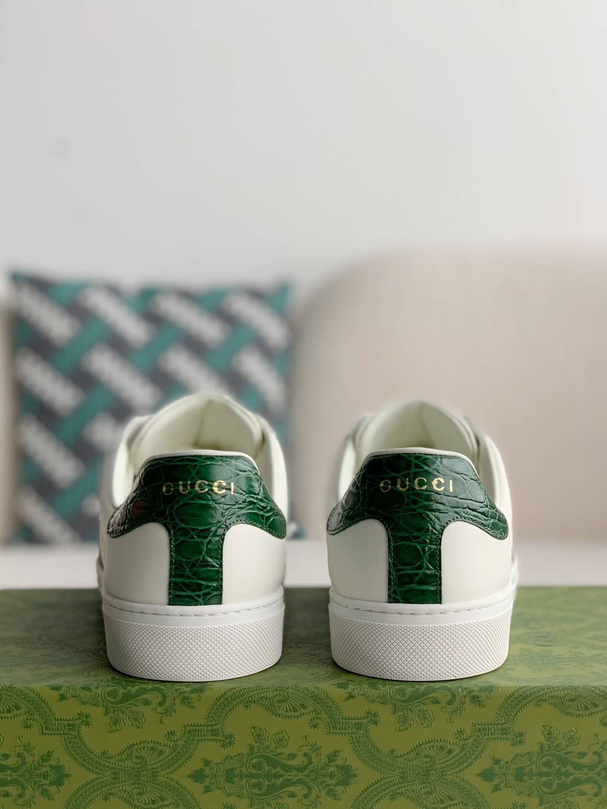 Gucci Ace Sneaker White Leather with Web Stripe and Bee Embroidery - image 3