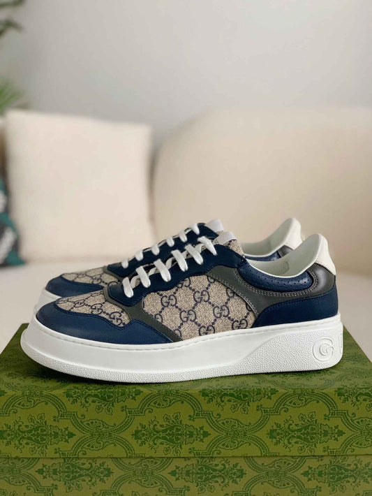 Gucci Re-Web Sneaker - Blue & Beige GG Supreme Canvas - photo 1
