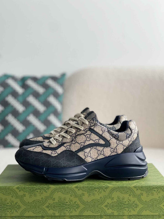 Gucci Rhyton Sneaker - Blue & Beige GG Supreme Canvas - photo 1