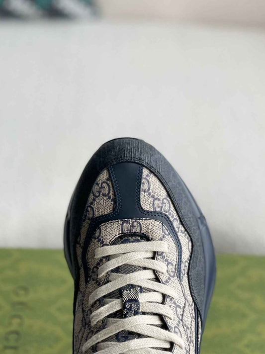Gucci Rhyton Sneaker - Blue & Beige GG Supreme Canvas - photo 2