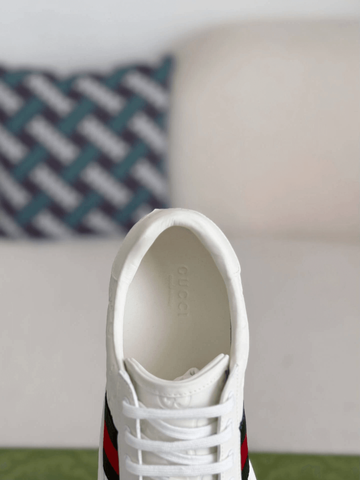 Gucci Ace Sneaker GG Embossed Leather with Web Stripe - image 5