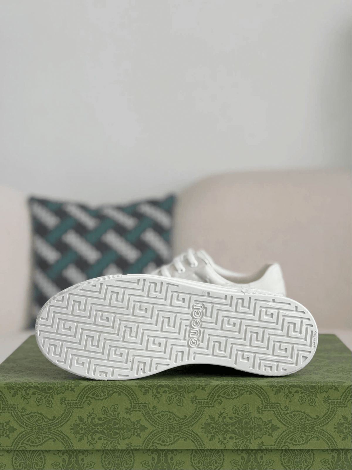 Gucci Ace Sneaker GG Embossed Leather with Web Stripe - image 3