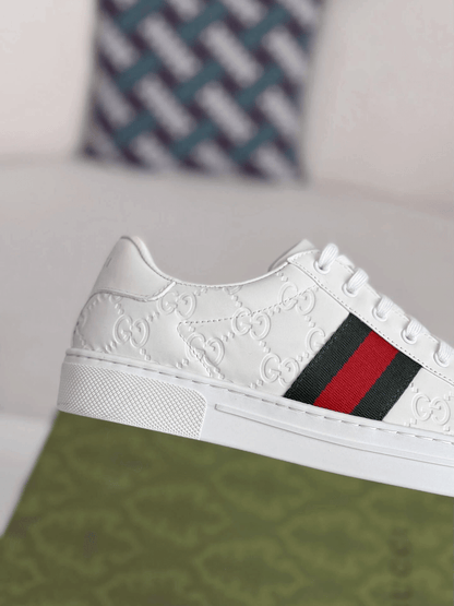 Gucci Ace Sneaker GG Embossed Leather with Web Stripe - image 8