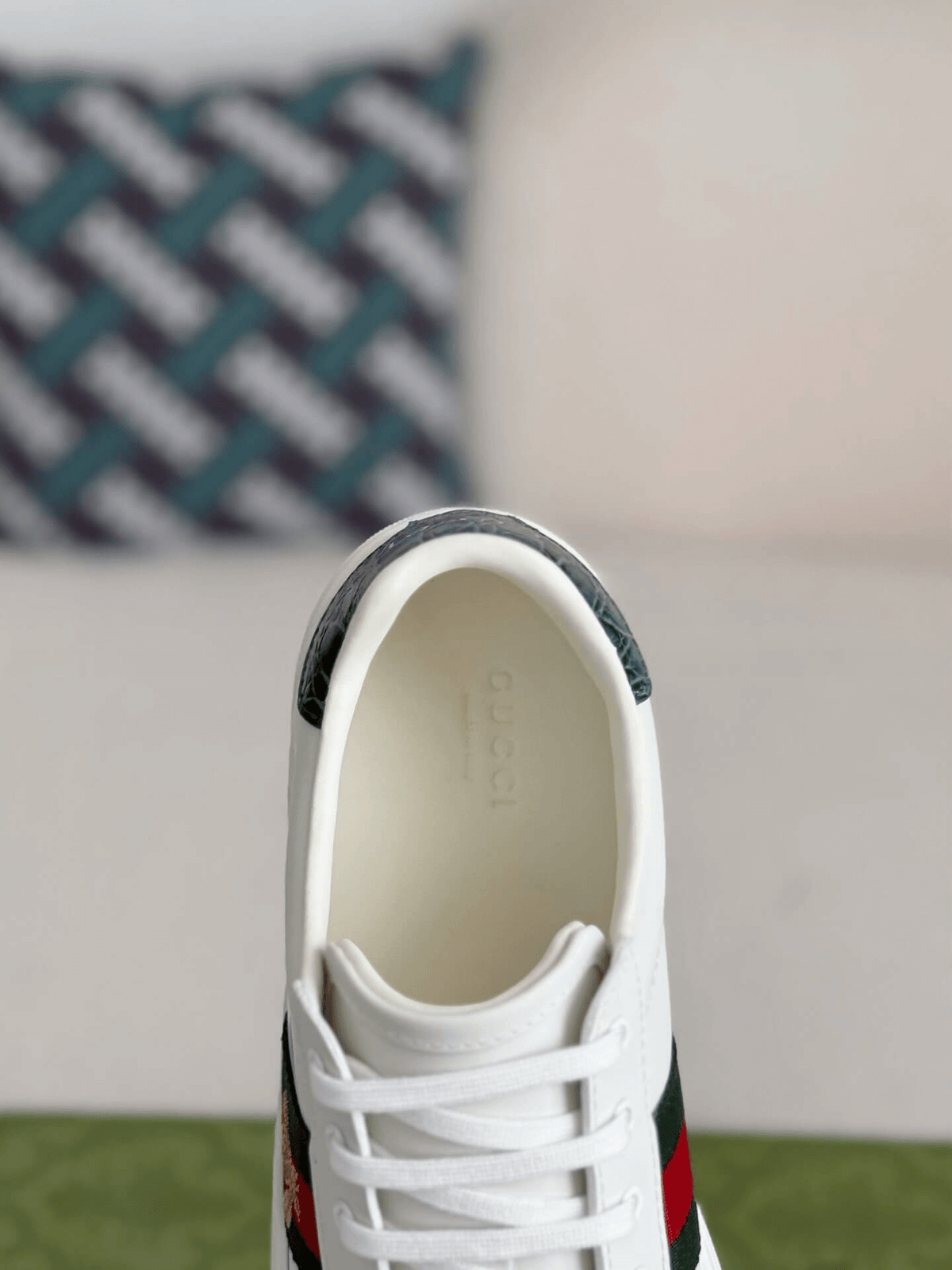 Gucci Ace Sneaker Leather with Web Stripe and Bee Embroidery - image 6