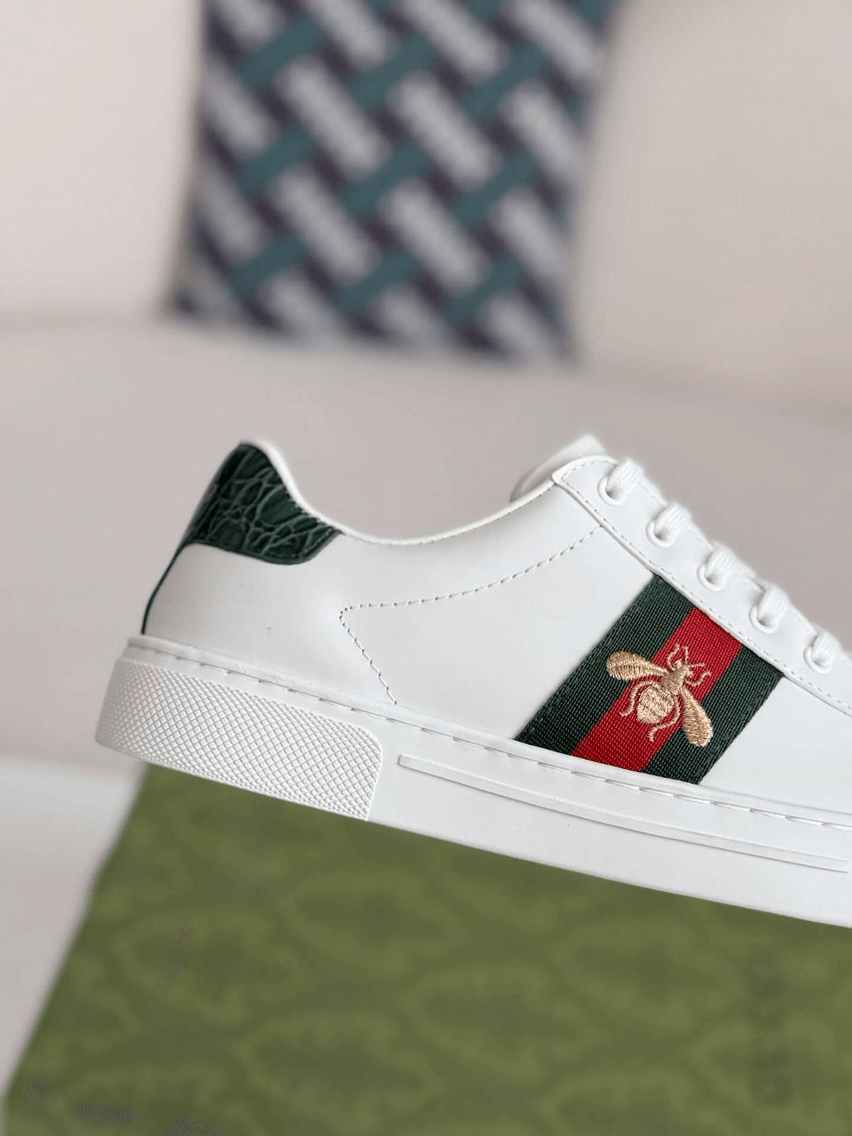 Gucci Ace Sneaker Leather with Web Stripe and Bee Embroidery - image 8
