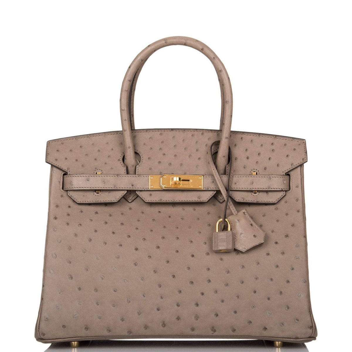 Hermès Gris Asphalte Ostrich Birkin 30cm Gold Hardware - photo 1