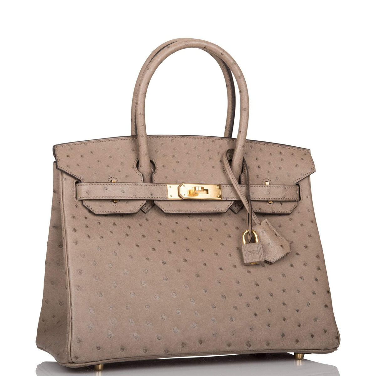 Hermès Gris Asphalte Ostrich Birkin 30cm Gold Hardware - photo 2