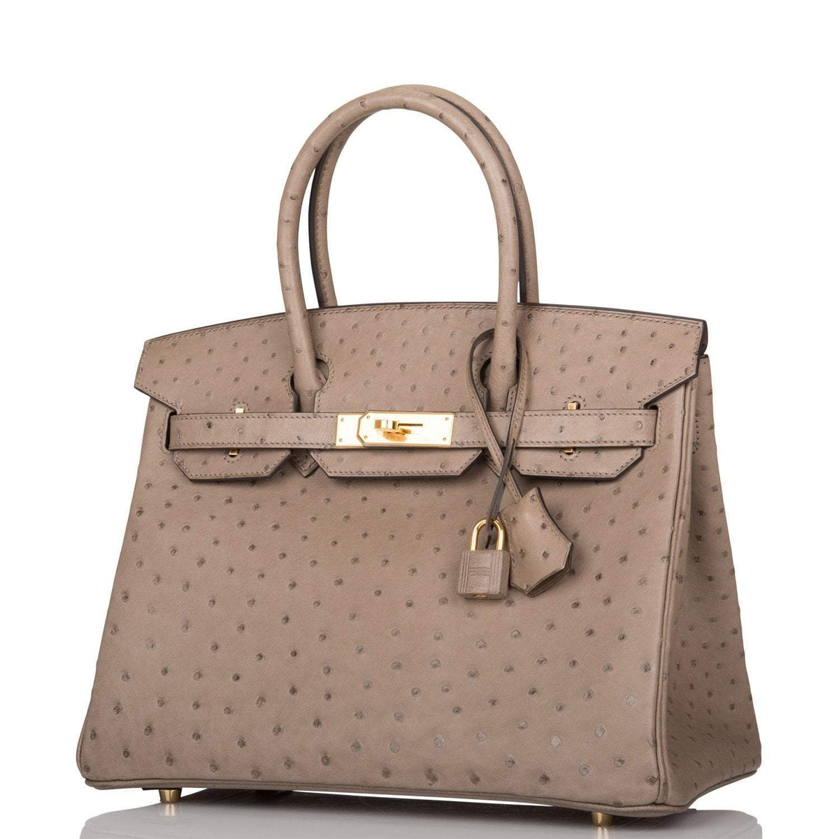 Hermès Gris Asphalte Ostrich Birkin 30cm Gold Hardware - photo 5