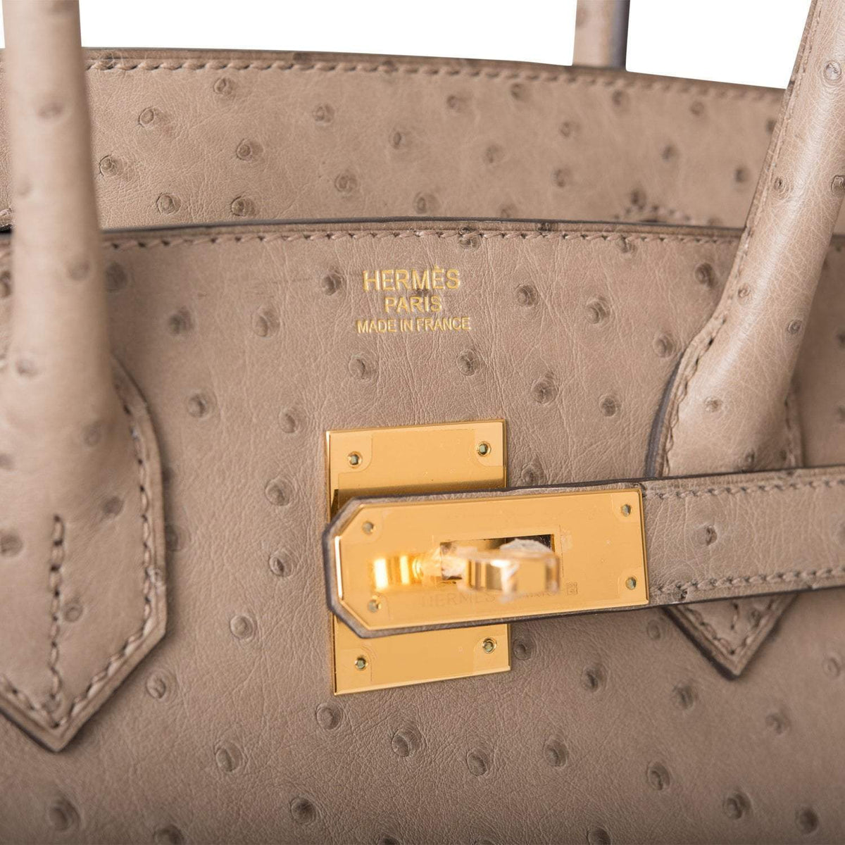 Hermès Gris Asphalte Ostrich Birkin 30cm Gold Hardware - photo 7