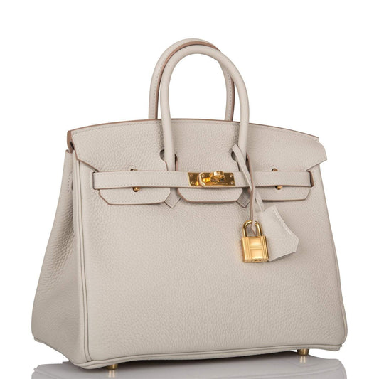 Hermes Birkin 25 Gris Perle Togo Gold Hardware - image 2