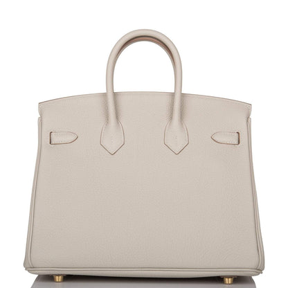 Hermes Birkin 25 Gris Perle Togo Gold Hardware - image 4