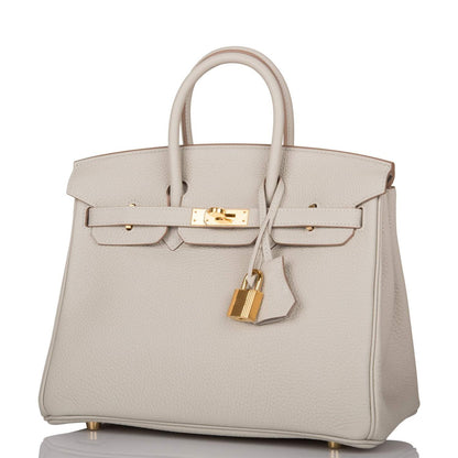 Hermes Birkin 25 Gris Perle Togo Gold Hardware - image 5