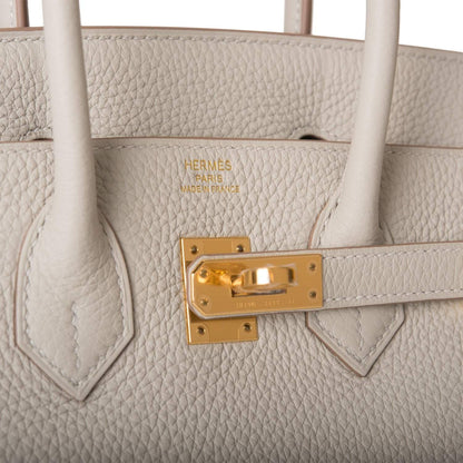 Hermes Birkin 25 Gris Perle Togo Gold Hardware - image 7