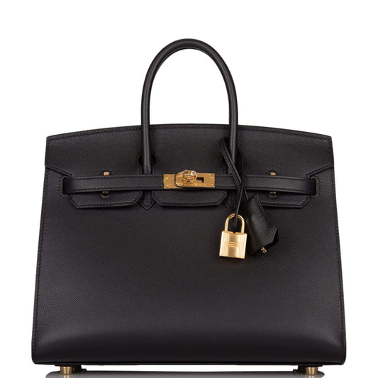 Hermes Black Veau Madame Sellier Birkin 25cm Gold Hardware - image 1