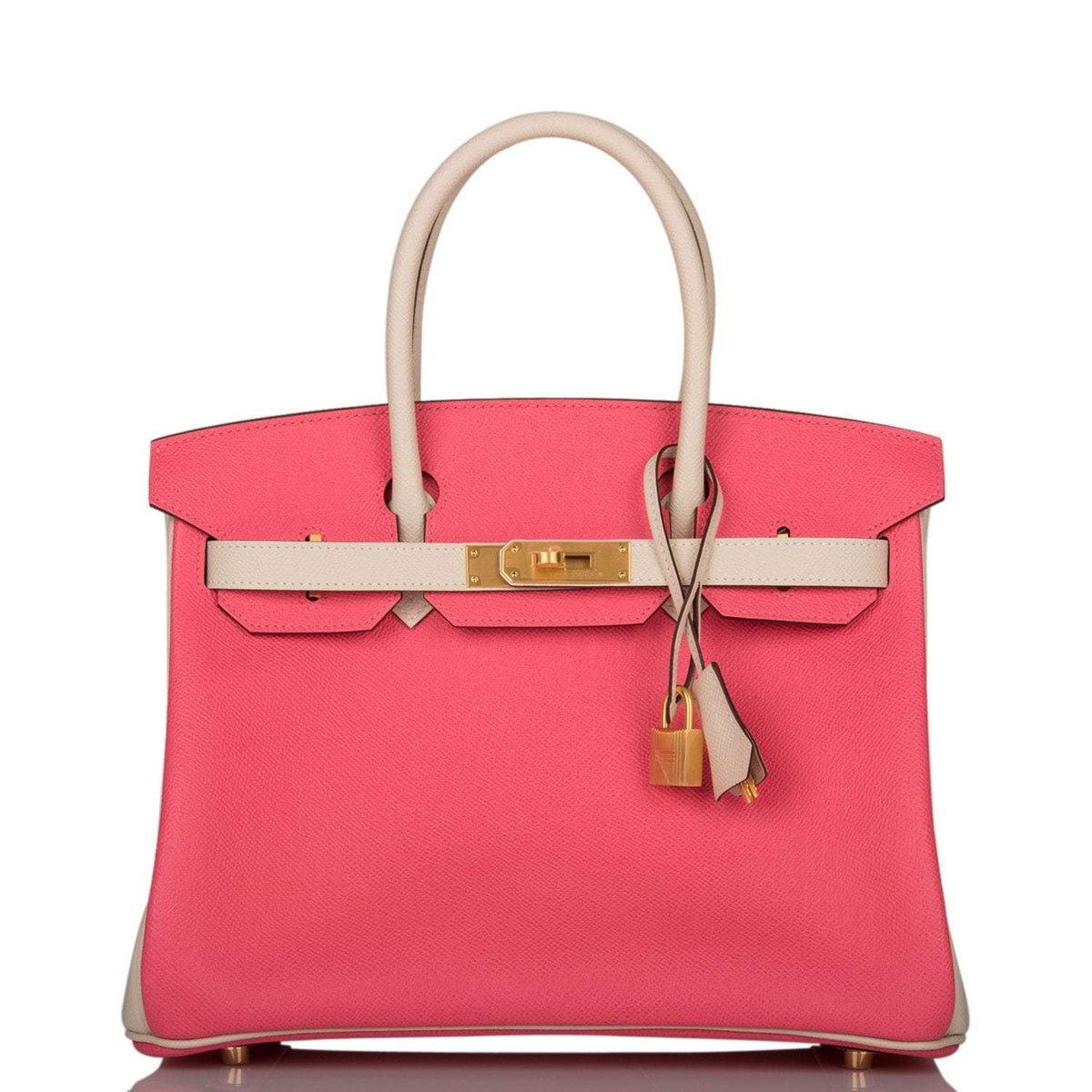 Hermes Birkin 30cm Bi-Color Craie and Rose Azalee Epsom Brushed Gold Hardware - image 1