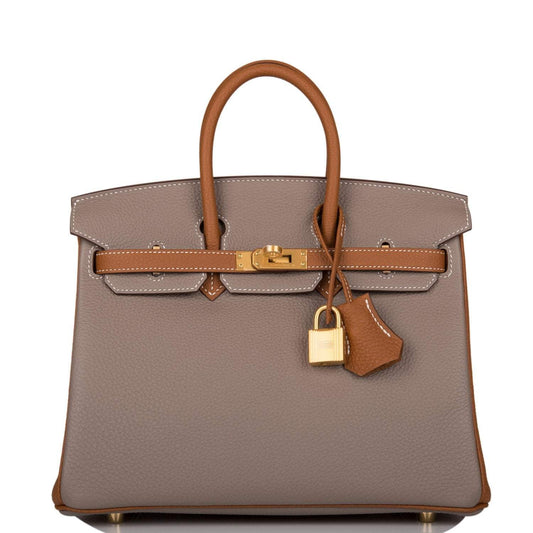 Hermes Birkin 25 Gris Asphalte and Gold Togo Brushed Gold Hardware - image 1