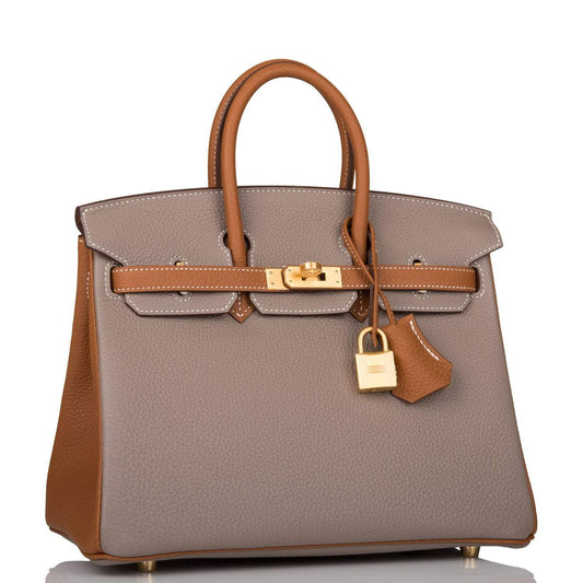 Hermes Birkin 25 Gris Asphalte and Gold Togo Brushed Gold Hardware - image 2