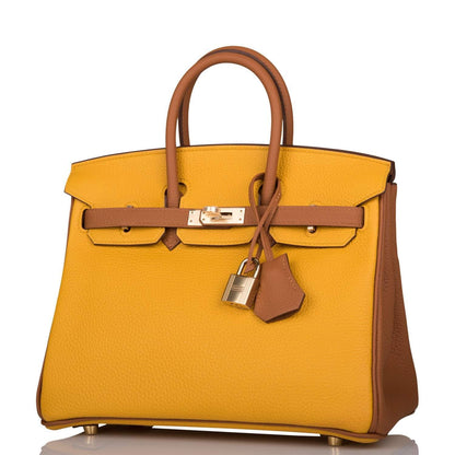 Hermes Birkin 25 Jaune Ambre and Gold Togo Permabrass Hardware - image 5